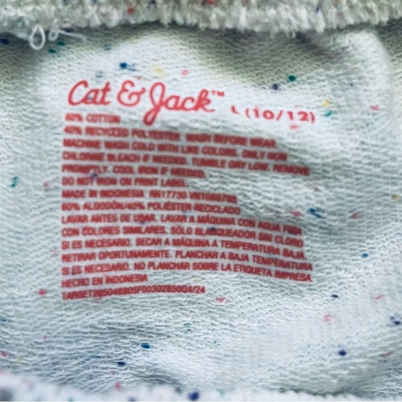 Cat & Jack casual white speckled confetti Girls shorts L (10-12) elastic waist - Picture 12 of 12